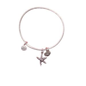 Alex and Ani Silver Tone Starfish Charm Bangle Bracelet